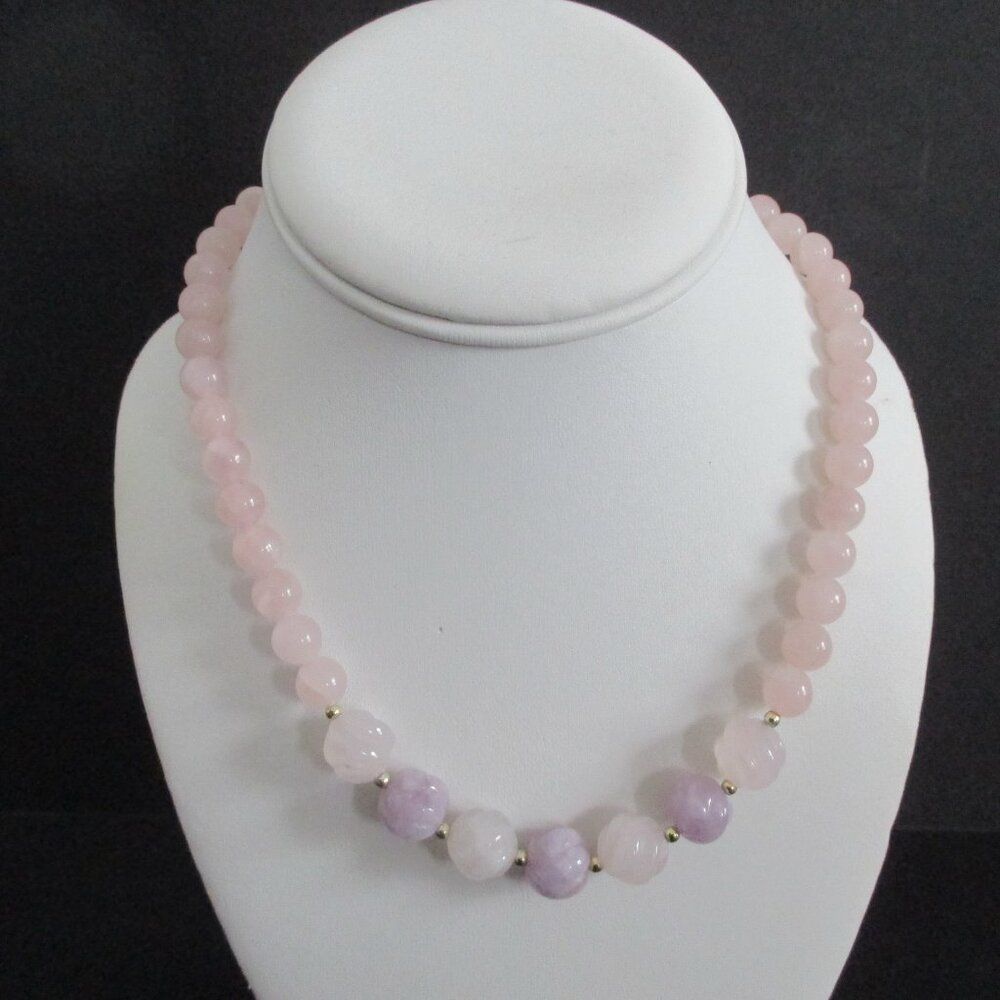 15" Pink Rose Quartz Necklace